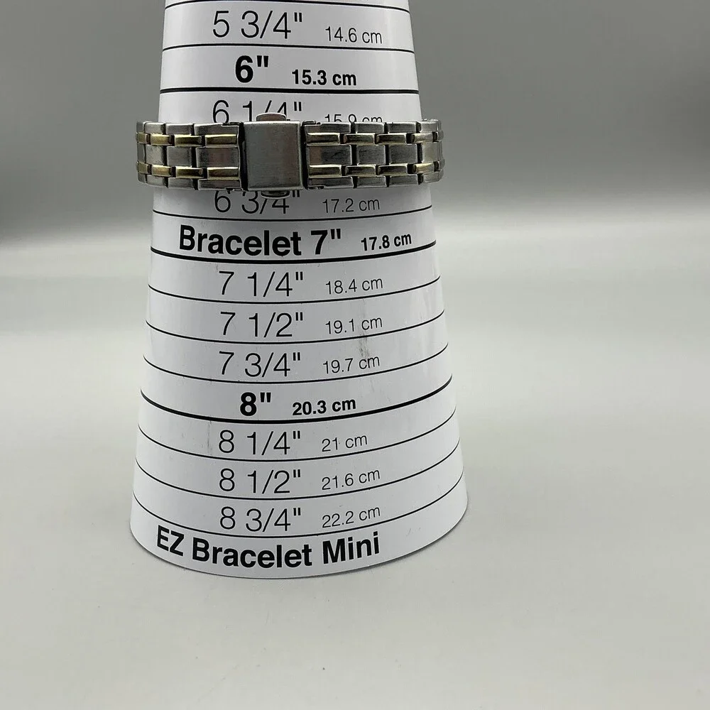Timex Indiglo Womens Watch 24mm White Dial Two Tone Date New Battery 6.5